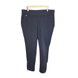 Lauren Ralph Lauren Black Sweatpants with Ankle Zipper Women Size XL